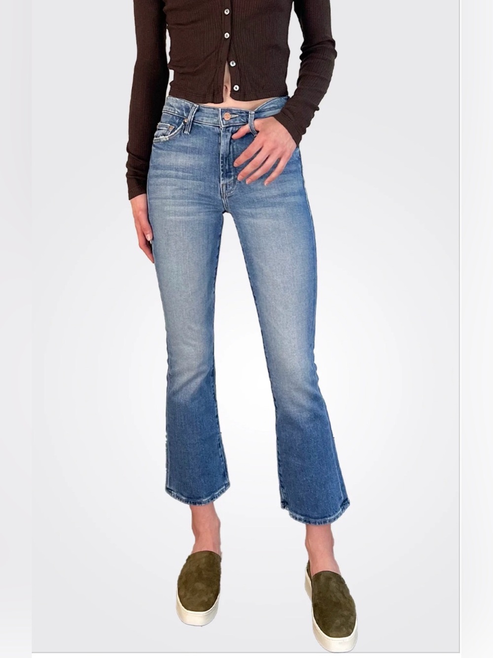 MOTHER Outsider‎ Ankle High On The Hog High Rise Slightly Flare Jeans Size 30